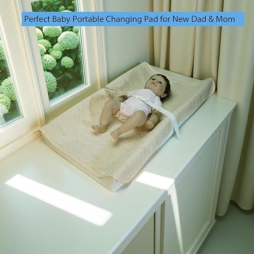 Miniatura 4 de Cambiador de pañales portátil para bebé, kit de cambiador de pañales grande impermeable (lavable y reutilizable), artículos esenciales para bebés