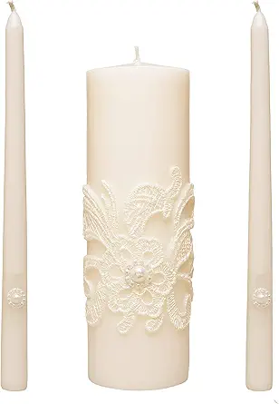 Hosley 11.5-Inch Cream Unity Candles for Wedding - Set of 3