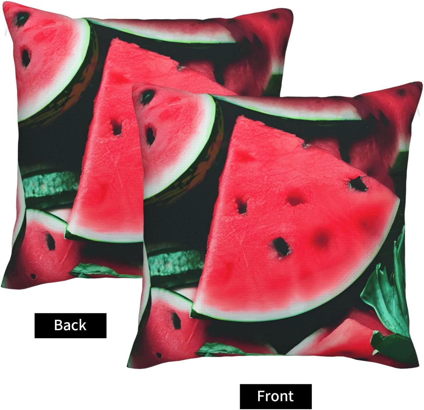 Red Watermelon Imitation Linen Pillowcase -2 Sets, Fashionable Home Decoration, Used for Sofas, Gardens, beds