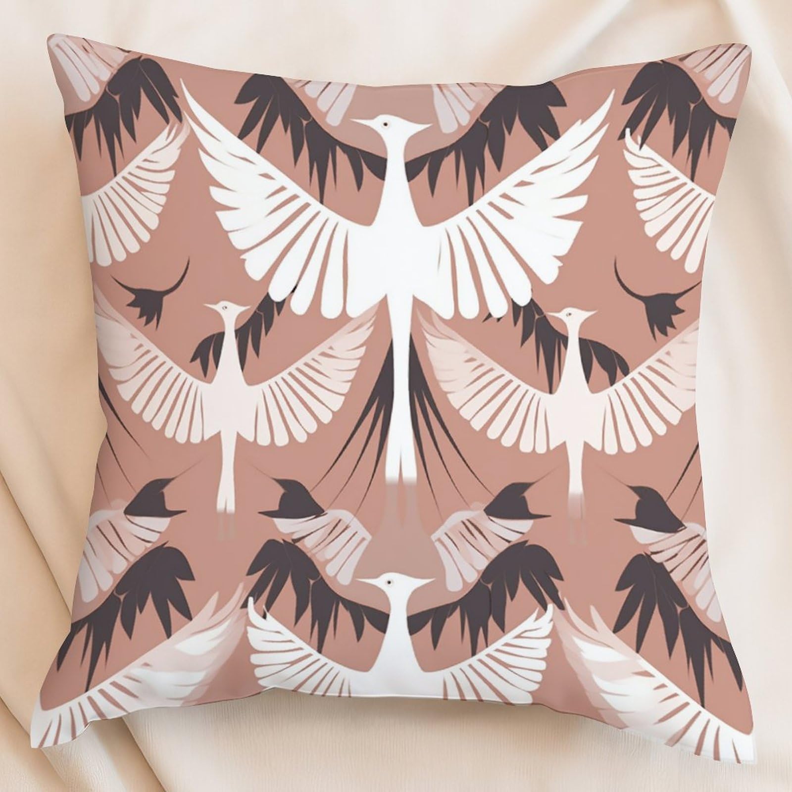 Set di 2 federe per cuscino glitterate, 40 x 40 cm, morbide federe per cuscino con fiocco rosa per soggiorno, camera da letto, alla moda, colorate, per divano, sedia