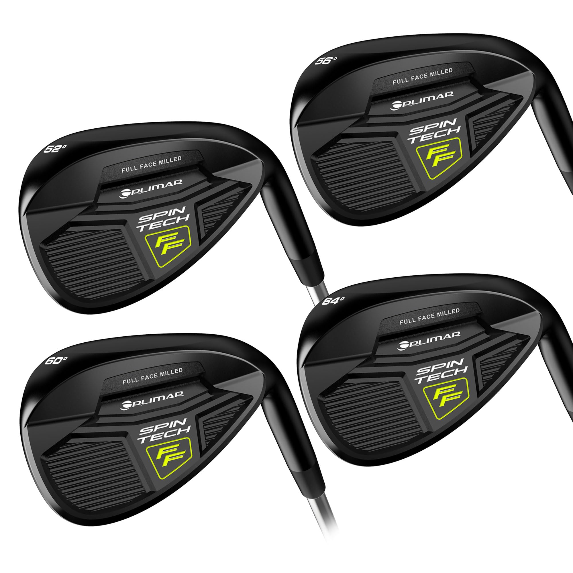 Orlimar Spin Tech Golfkeile für Herren | Einzigartiger Look, außergewöhnliche Rotation, Verbesserung des Spiels mit niedrigem Rückprall, 52, 56, 60, 64 Grad, für Rechts-/Linkshänder