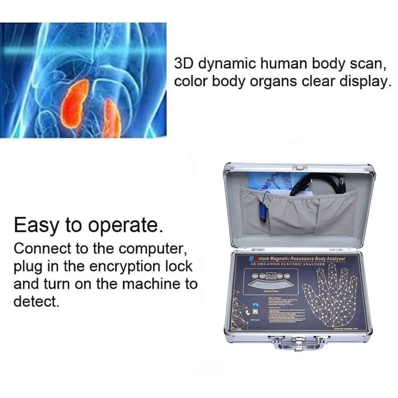 Analizzatore Magnetico a Risonanza Quantistica, 3 in 1 Risonanza Magnetica Salute Corpo Analisi Terapia Quantistica Analizzatore Sub-Salute 54 Rapporti Bio Risonanza Macchina Biorisonanza
