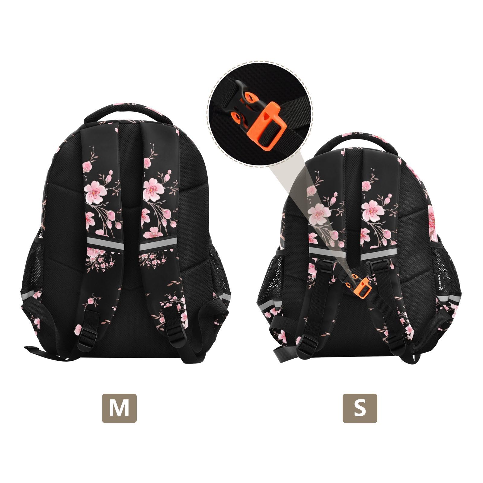 Sac à dos d'école, léger et décontracté, motif fleurs de cerisier Sakura pour adolescentes, filles, garçons, ordinateur portable de 16,9", sac à dos décontracté pour voyage, travail, #01, M