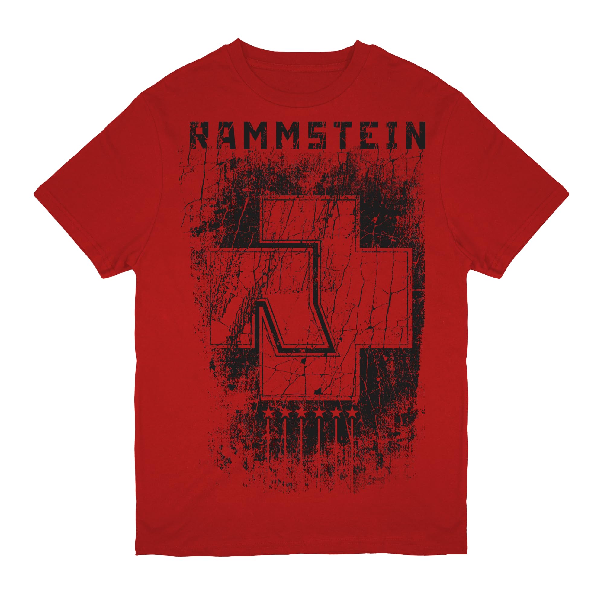 Rammstein Unisex Red T-Shirt Sechs Herzen Rot (S), Official Band Merchandise