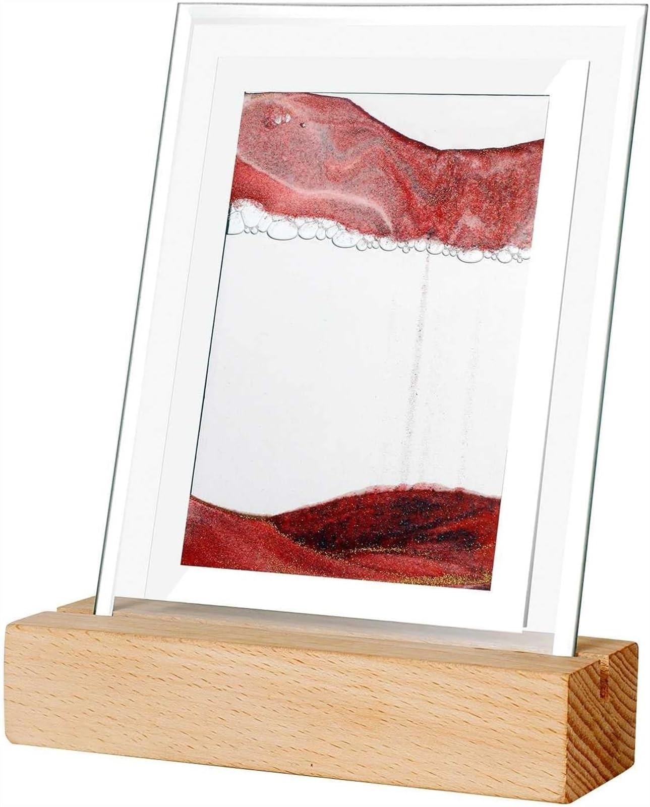 SXDMOUBK Quicksand Painting Table Lamp LED Quicksand Painting Moving Sand Art Picture Sandscapes, Square Glass 3D Deep Sea Motion Display Flowing Sand Frame Sand Art For Bedroom Decoration