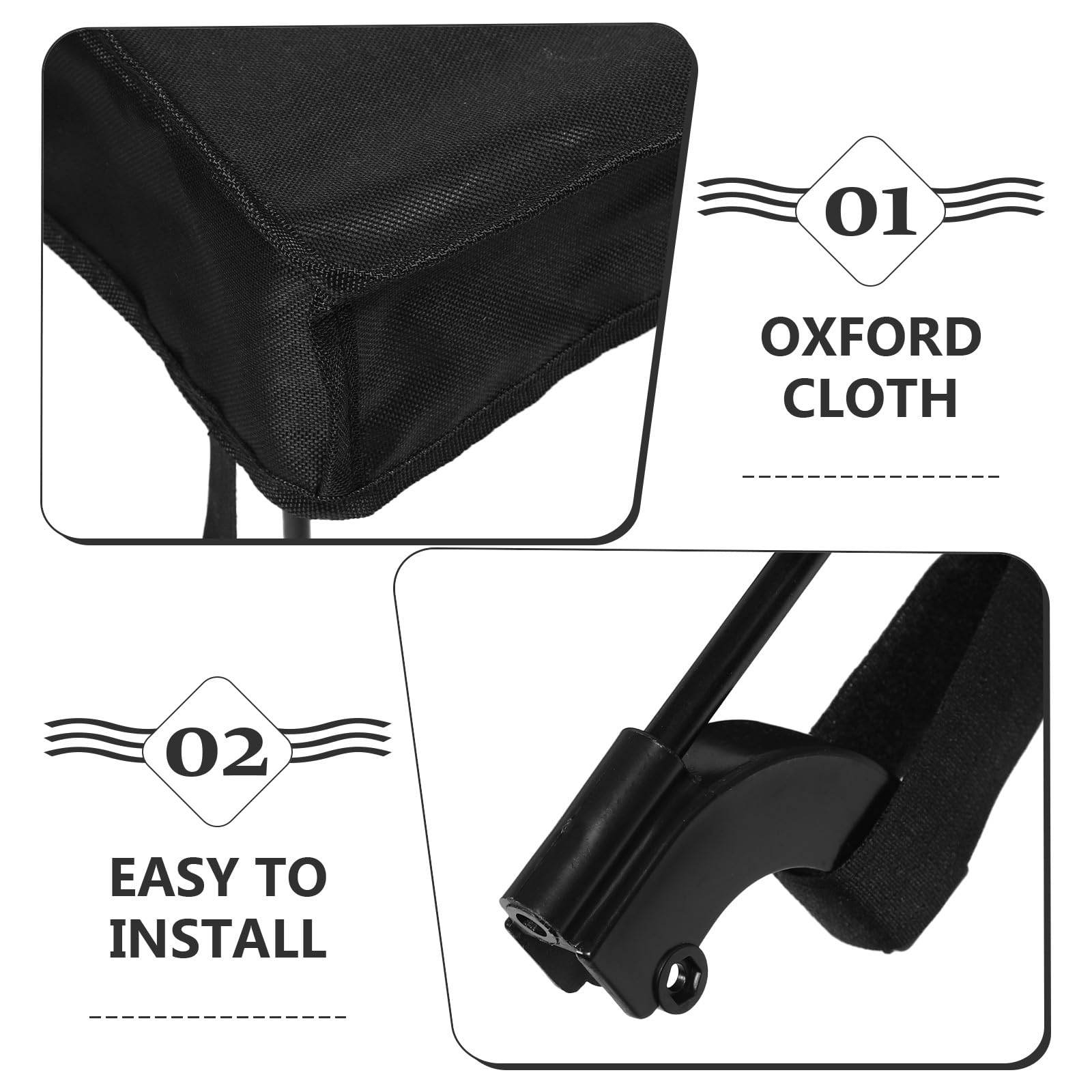 Cubierta Plegable para Carrito de Camping, Toldo Negro | Plástico y Tela, Protección UV y Resistencia al Clima, Incluye Parasol y Cubierta de Lluvia