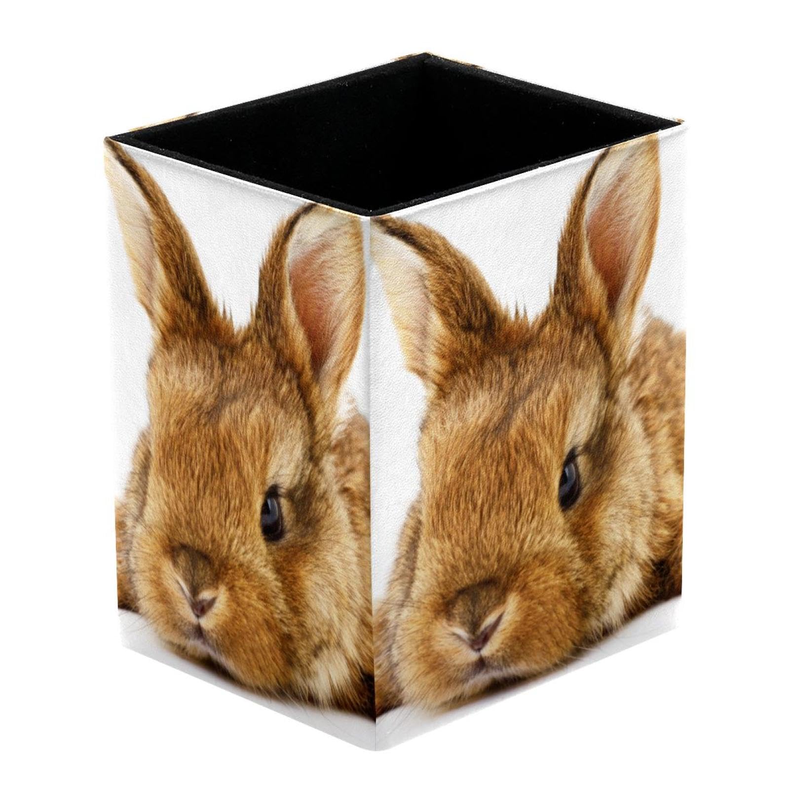 VAPOKF Pencil Holders for Desk, Brown Bunny Rabbit Prints Pen Holders Pen Pot Makeup Brushes Storage Desktop Stationary Supplies Organiser for Home Office