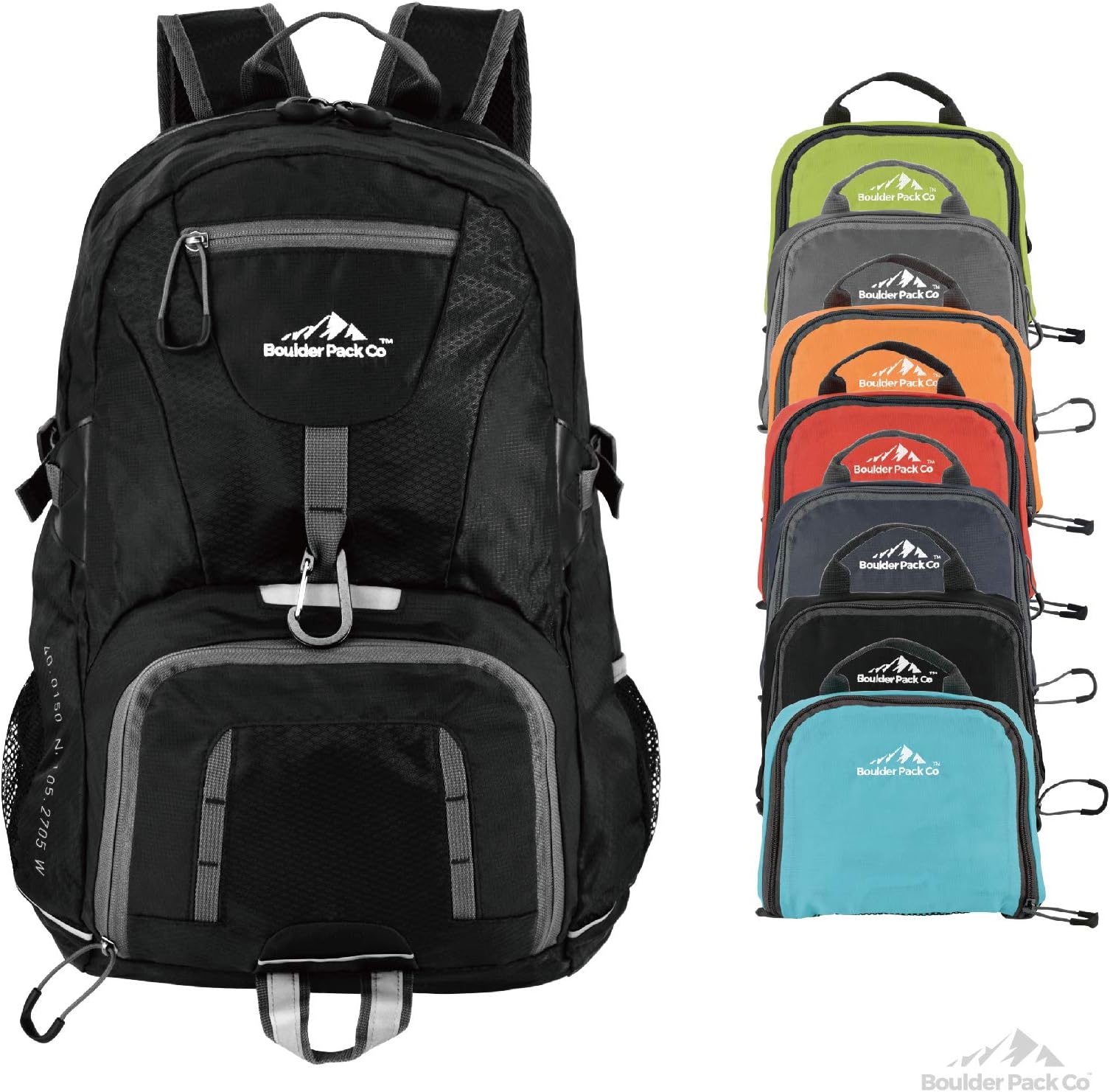Boulder Pack Co. Lightweight Foldable Travel & Hiking Backpack Daypack Bag - Fits Laptop