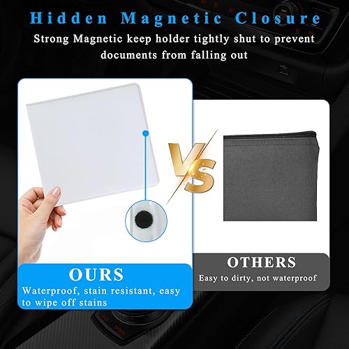 Miniatura 5 de Kewucn Paquete de 2 soportes para seguro de registro de automóvil, organizador esencial de 10.55 x 4.8 pulgadas con cierre, accesorios interiores de