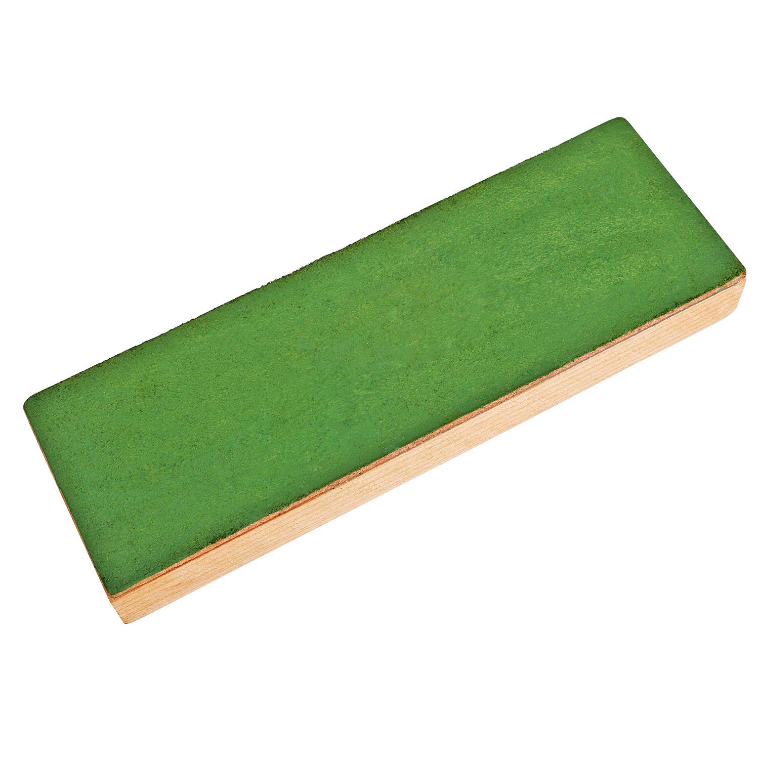 Leather Paddle Strop Large 2 Sided 3 Inch by 9 Inch with 2.8oz. Green White Compound (Paddle STROP) (Strop Block)