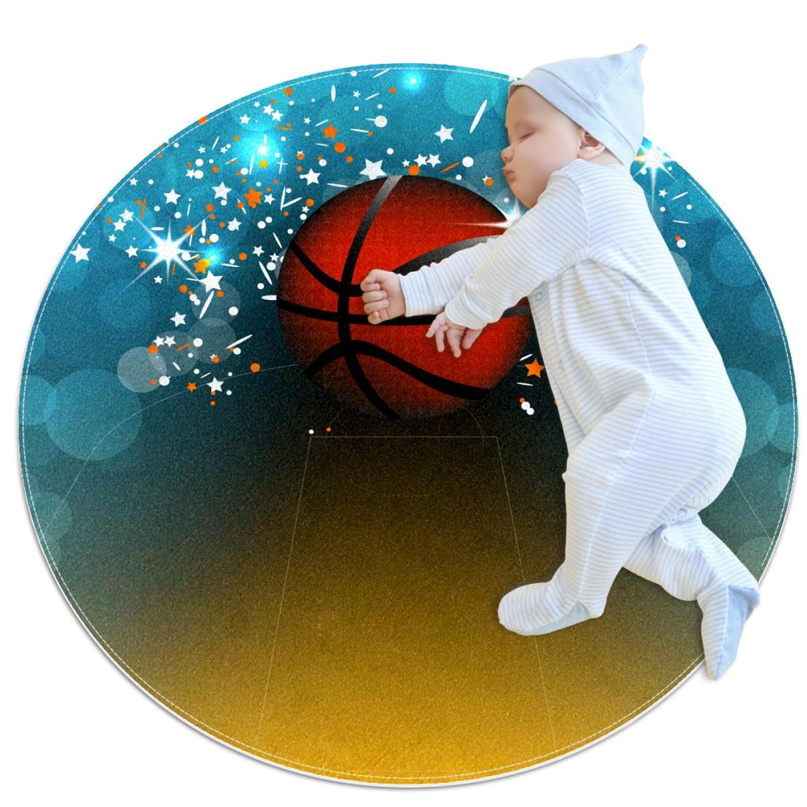 Alfombra baloncesto redonda infantil de 80cm para suelo de habitación y zona infantil JDEZ