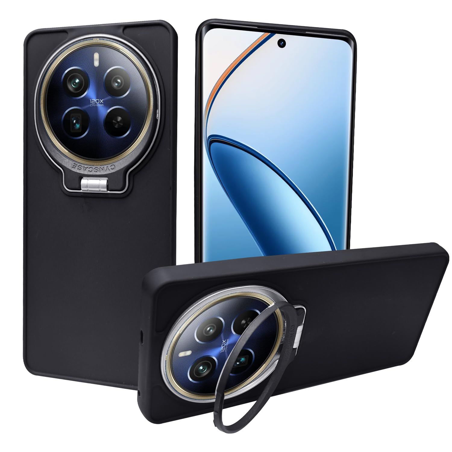 A rtistque Silicone Back Cover Case for Realme 12 Pro / 12 Pro Plus 5G / Realme P1 Pro 5G with Camera Stand | Shockproof TPU Protective Design | Slim Fit | Ultra Matte - Black (B0D455K29Y) Amazon Price History, Amazon Price Tracker
