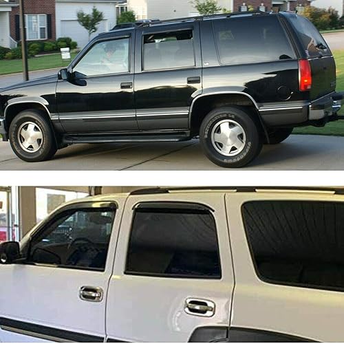 Miniatura 3 de Lightronic WV94304 - Protector de lluvia para ventana lateral de montaje exterior, humo oscuro, juego de 4 piezas, se adapta a Cadillac Escalade