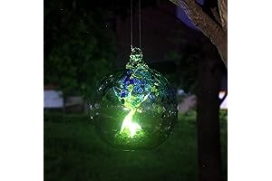 5.5-Inch Color-Changing Solar Hanging Glass Witch Orbs