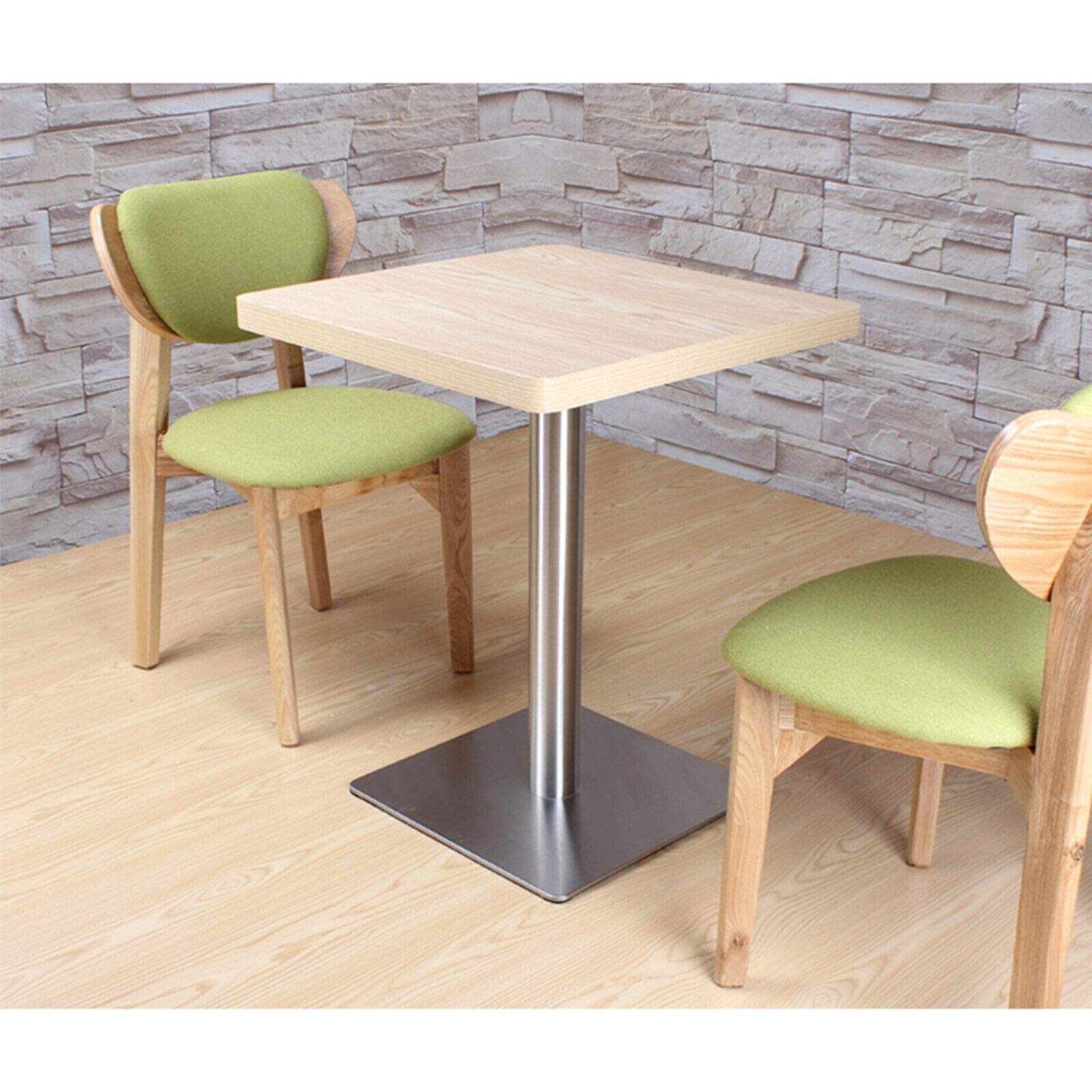 Kaibrite Tischgestell, 72CM Tischsäule Edelstahl Quadratisch Bodenplatte Metall Untergestell Tischfuß Leg für Cafe, Bistro, Imbiss