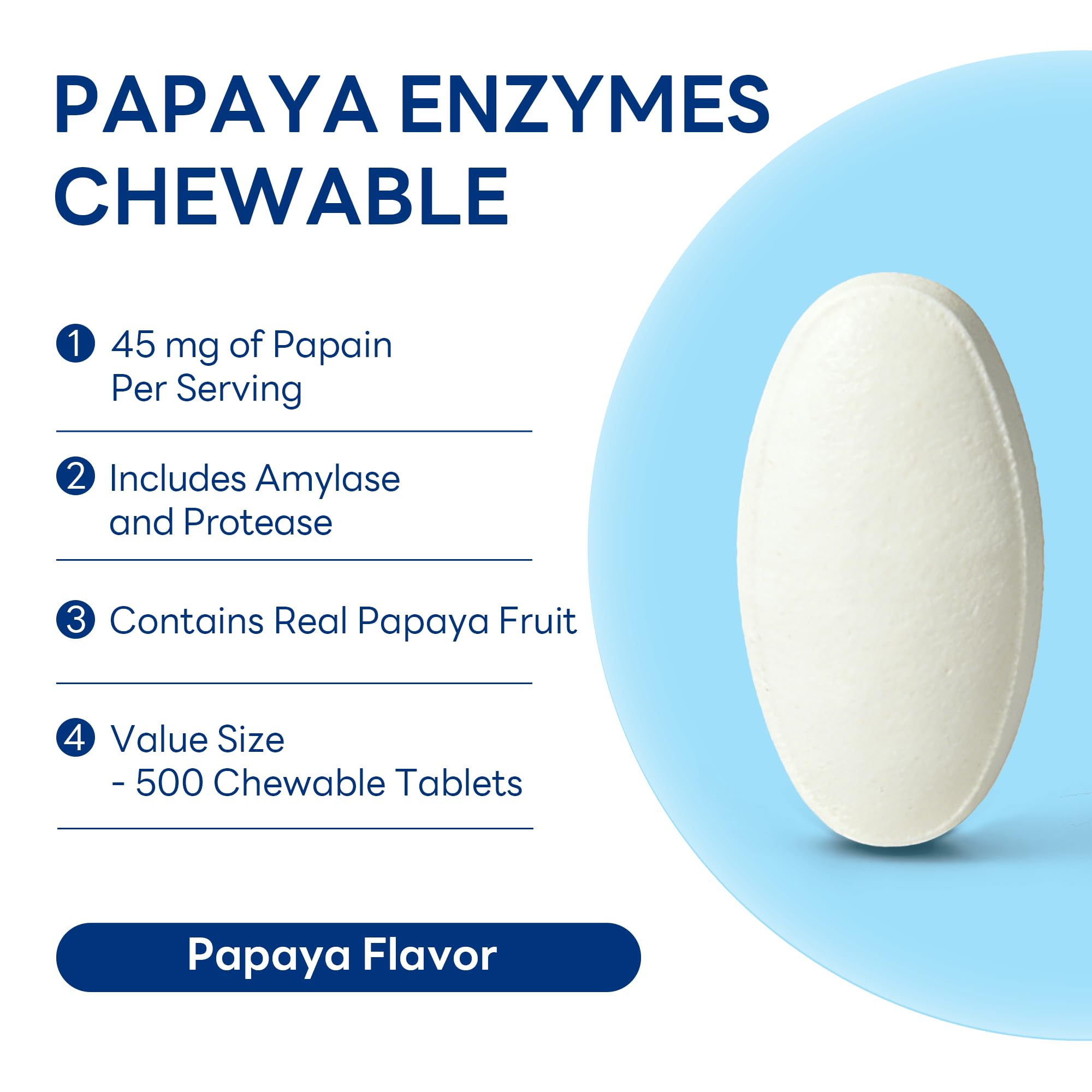 Vitamin World Papaya Enzymes Chewable, 500 Tablets — Amazon image 3