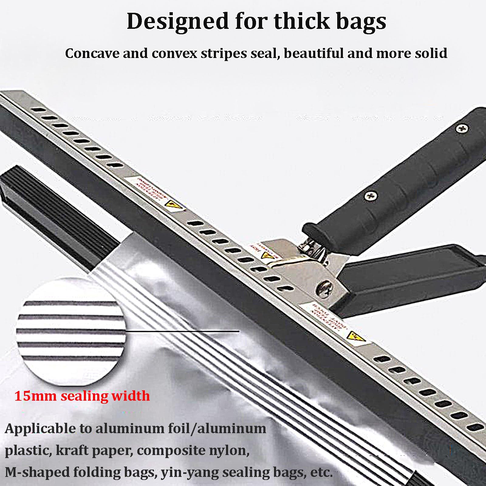 Sigillatrice Termica Portatile, Larghezza Di Saldatura 15 Mm, Sigillatrice Per Sacchetti Di Plastica 200 Mm/300 Mm/400 Mm, Per Sacchetti Mylar, Sacchetti In Alluminio,30cm