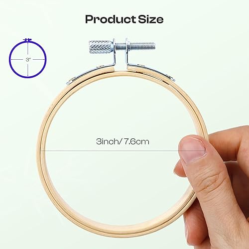 Miniatura 8 de Caydo 6 aros de bordado de 16 pulgadas, anillo de aro de punto de cruz para arte, manualidades, costura práctica, decoración de corona de boda y