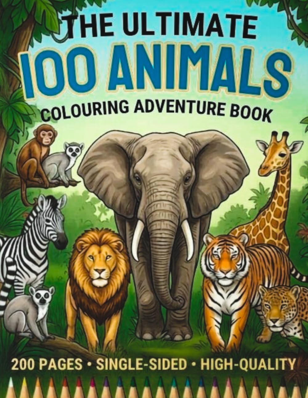 100 Animals Coloring Book: 100 Unique Animals for Kids and Toddlers with Fun Illustrations, Large Print 8.5 x 11 Inches, Single-Sided Pages to Prevent Bleed-Through