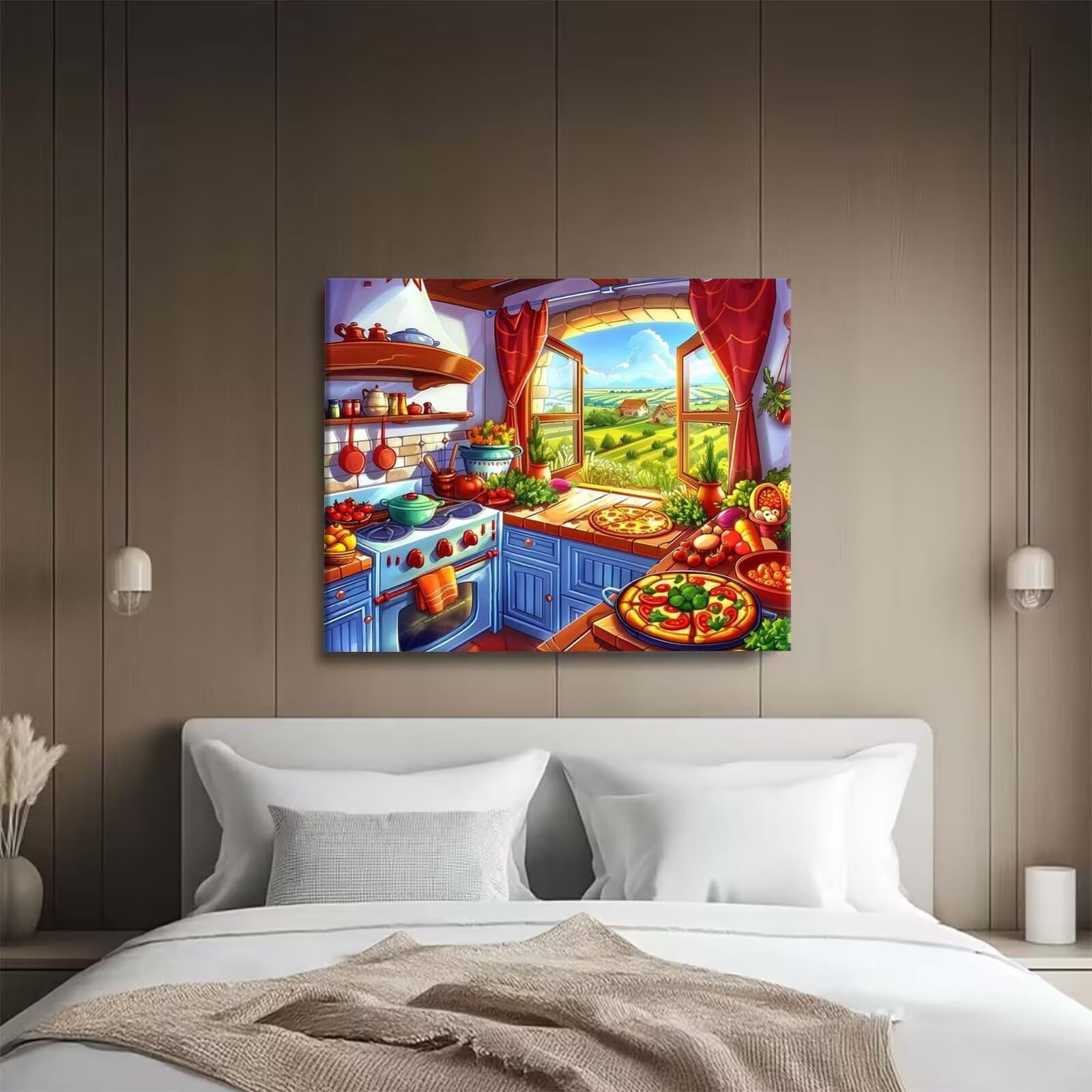 cuisine Peinture Numero Adulte, Avec Pinceau and Acrylique - 60x80cm j0-545