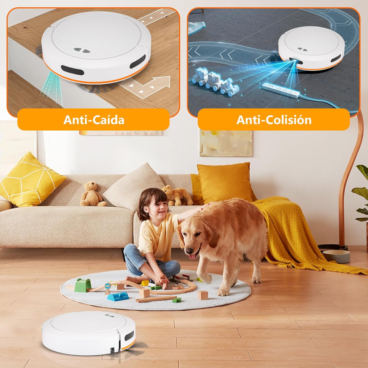 CAILESER Robot Vacuum anti-fall and anti-collision features