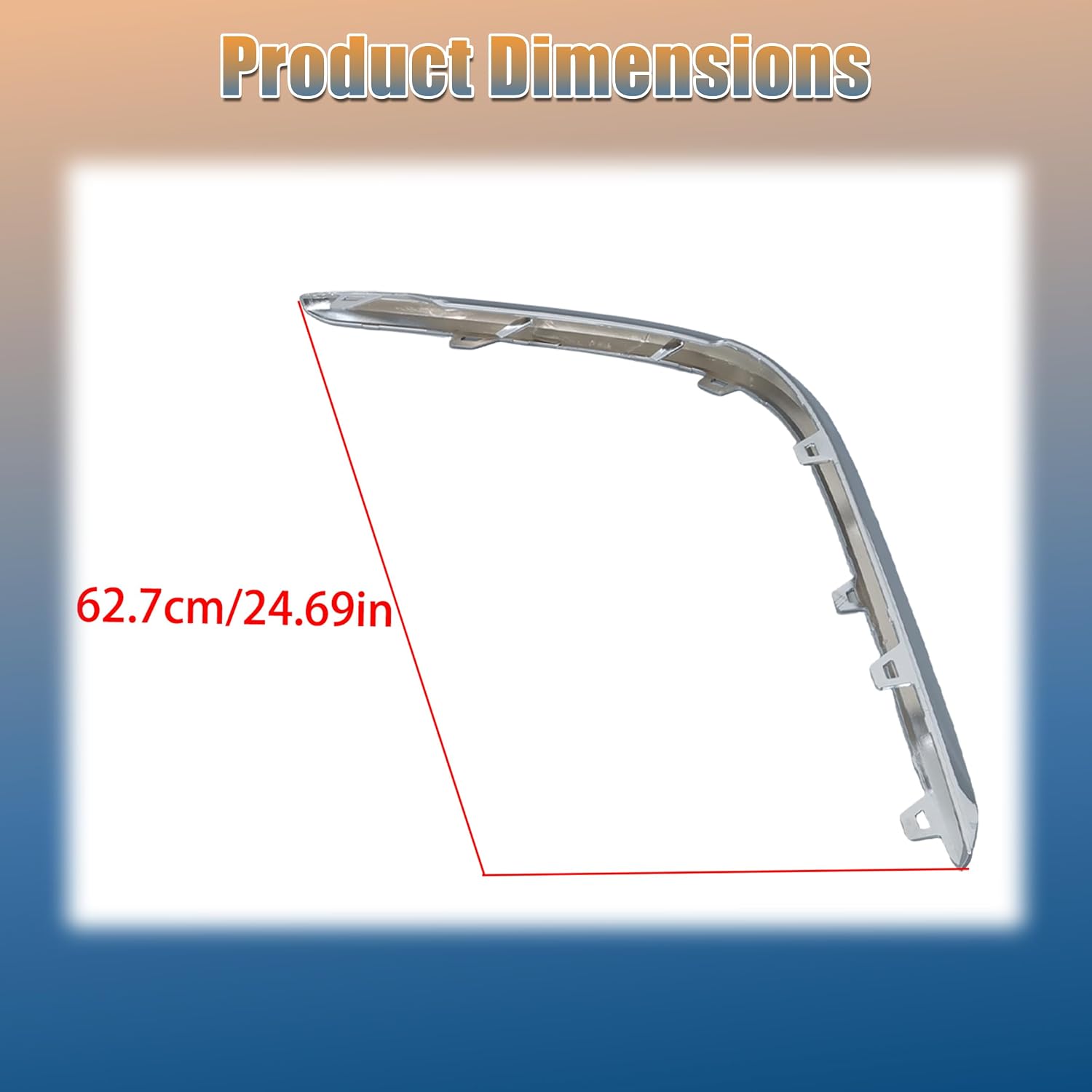 zeech 2 Pieces Chrome Rear Bumper Molding Driver and Passenger Side Replacement for Escalade 2021-2023 Replacement for Escalade E-s-v 2021-2023 84712436 84712437