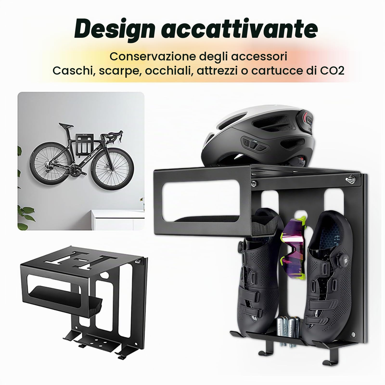 Supporto da parete per bicicletta, supporto da parete per bicicletta, supporto da parete, supporto per bicicletta, carico massimo 20 kg