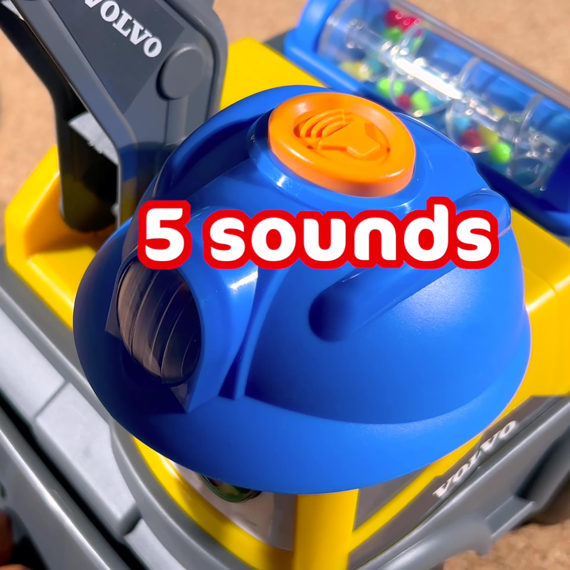 Dickie ABC - Danny Digger - Véhicule Pelleteuse (25 cm) pour Enfants à partir de 2 Ans - Véhicule Volvo motorisé pour travaux avec Bras Pelleteuse Mobile, Fonctions Jouet, lumière et Son (204114013)