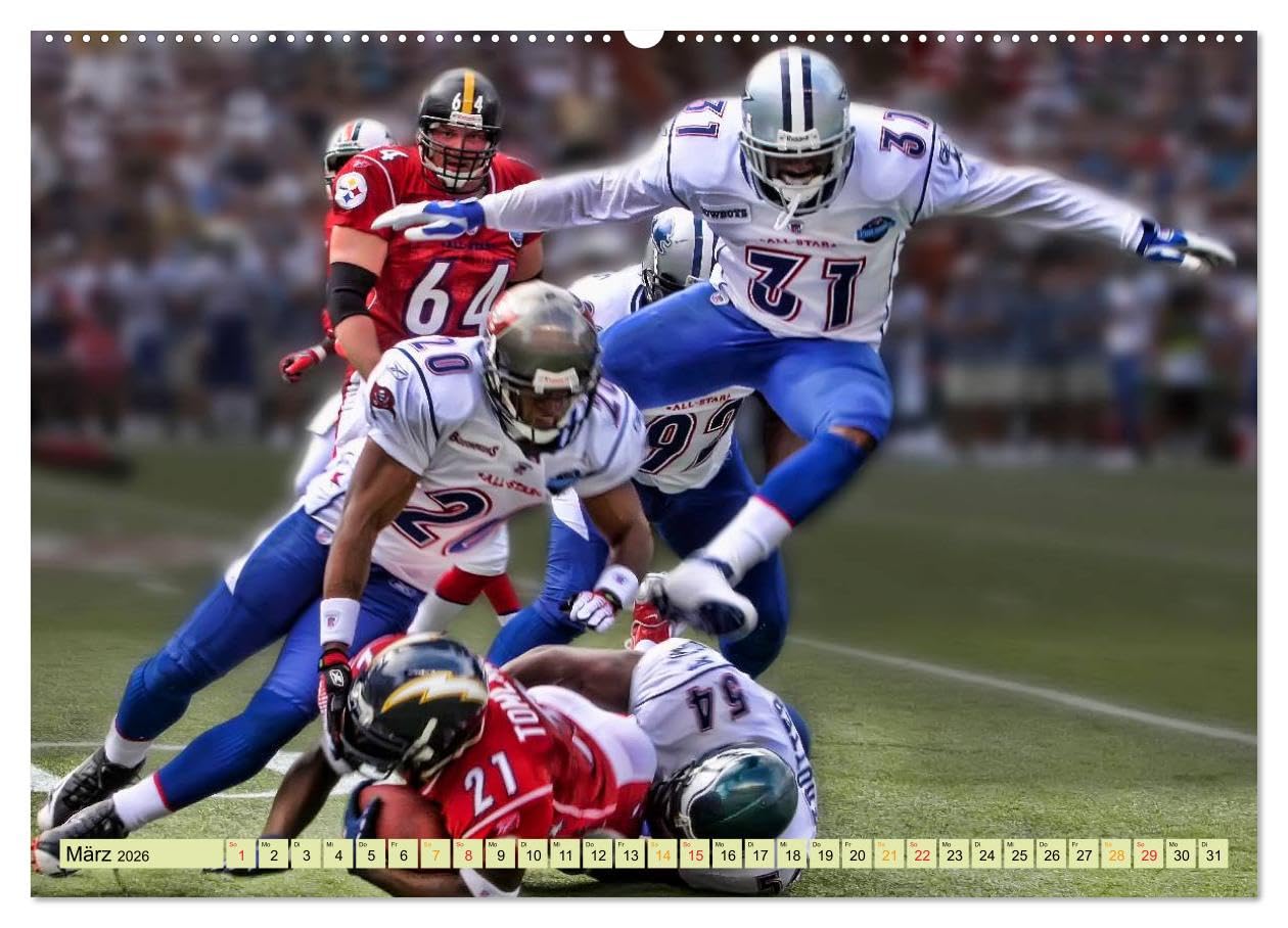 American Football - Taktik und Athletik (Wandkalender 2026 DIN A2 quer), CALVENDO Monatskalender: Teamsport der Extra-Klasse. (CALVENDO Sport)