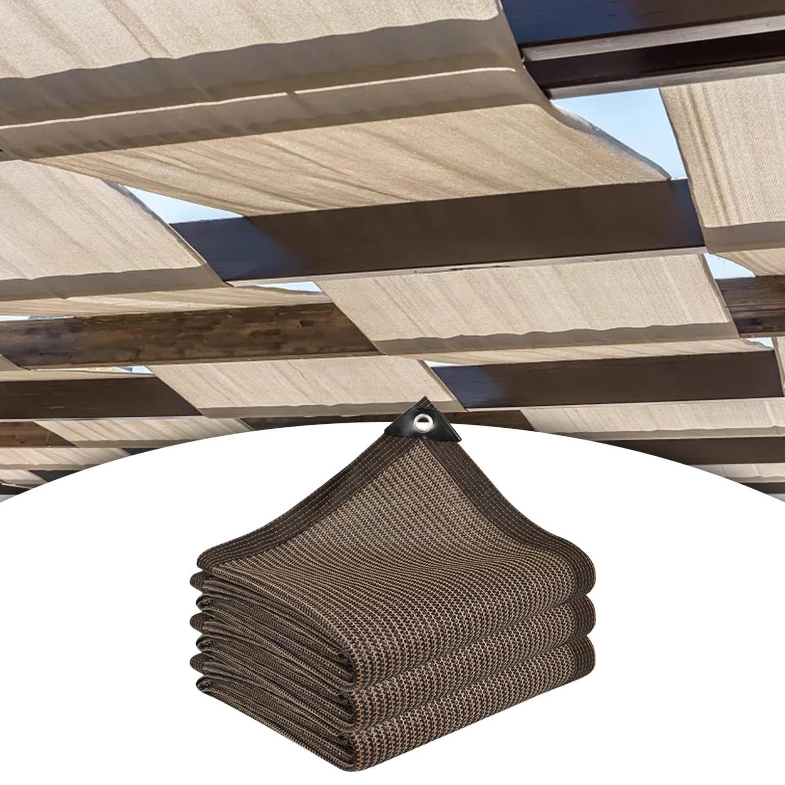 markise saum Kaffee-Schattenstoff mit und Ösen, Sommer-UV-Schutz-Markise für Den Außenbereich für Balkon, Terrasse, Schwimmbad (Color : Coffee, Size : 13.1ftx32.8ft) Garten year-2017 Rahmengröße:RH-S Campingurlaub an der italienischen