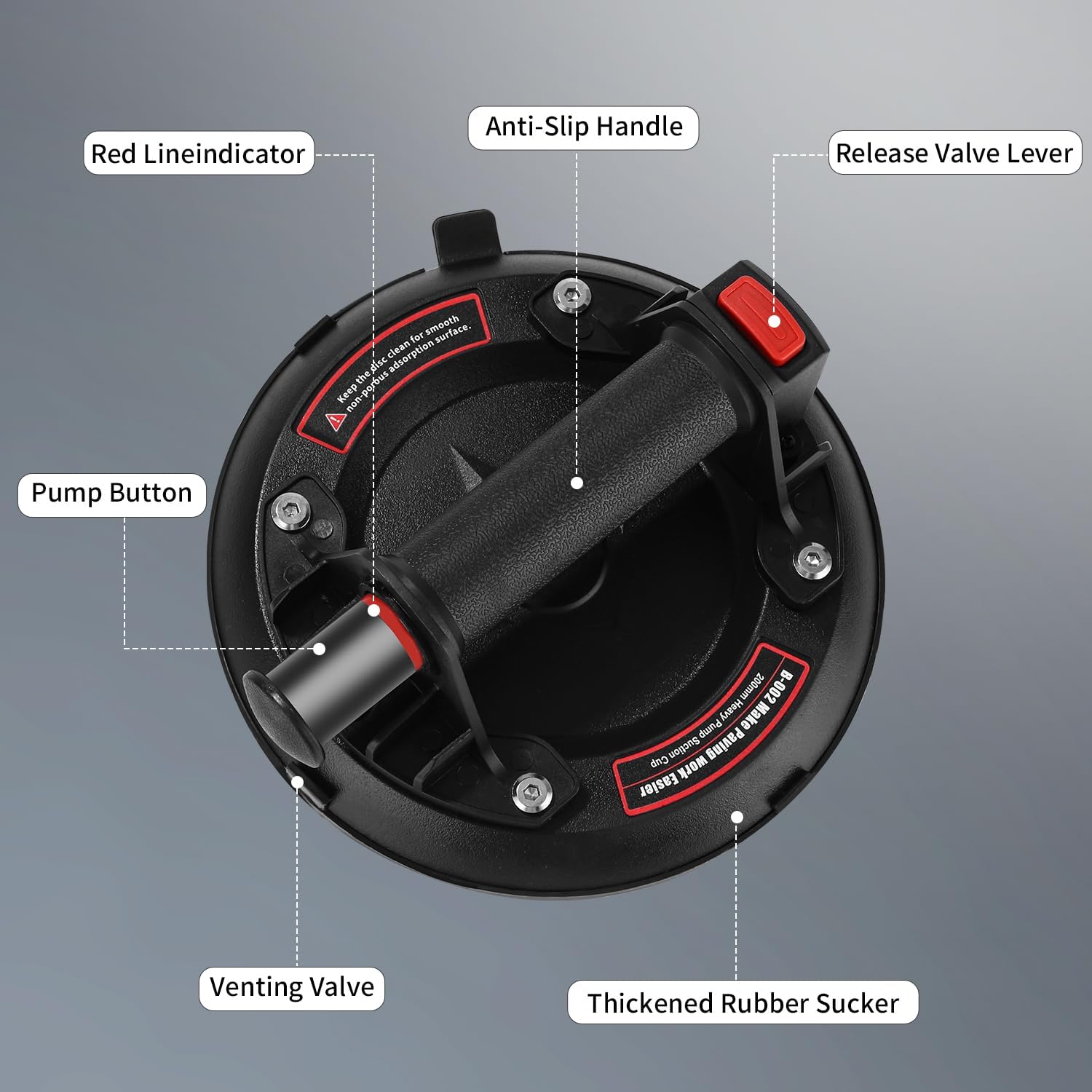 Ventose Professionali 8.2 Pollici 2 Ventose Professionali Da 8.2 Pollici - Capacità 200KG Per Vetro, Piastrelle E Superfici Lisce Ventosa Per Vetro