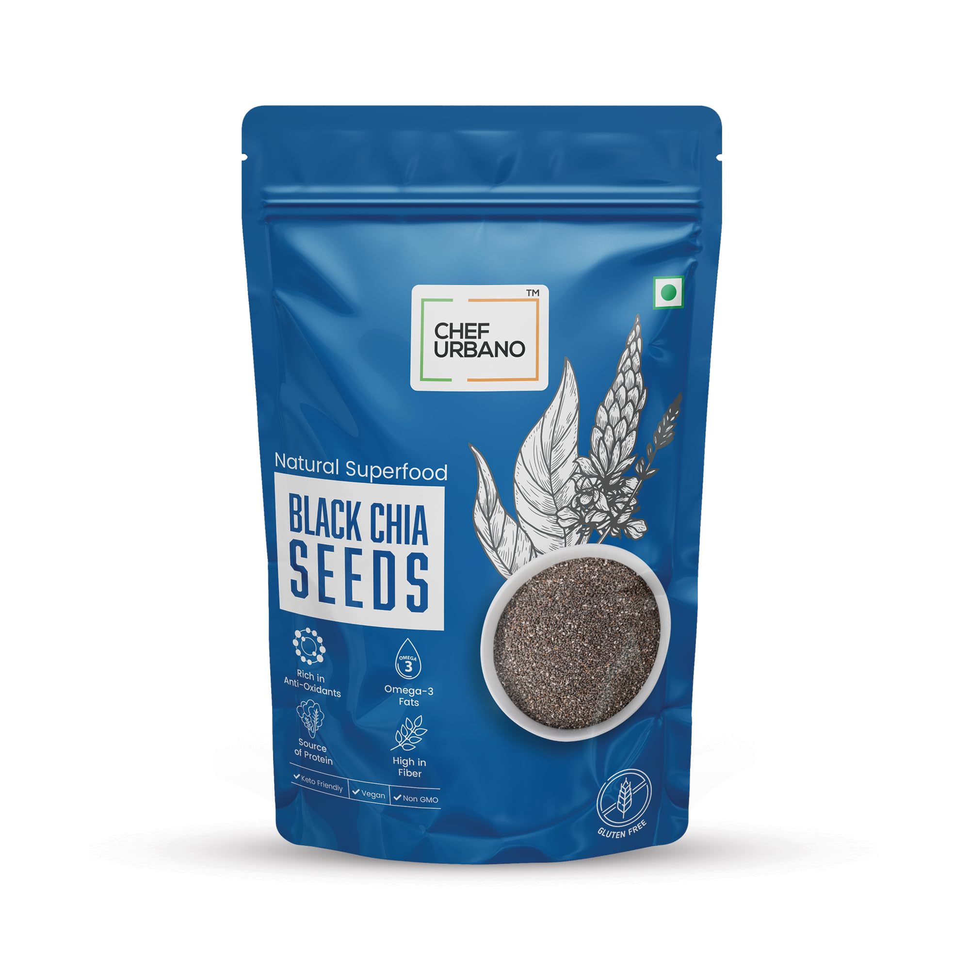 Chef Urbano Chia Seeds 300 Gms- Non-GMO and Fibre Rich Seeds | Omega-3 Seeds for Eating | Healthy Snacks (B07DTJV83K) Amazon Price History, Amazon Price Tracker