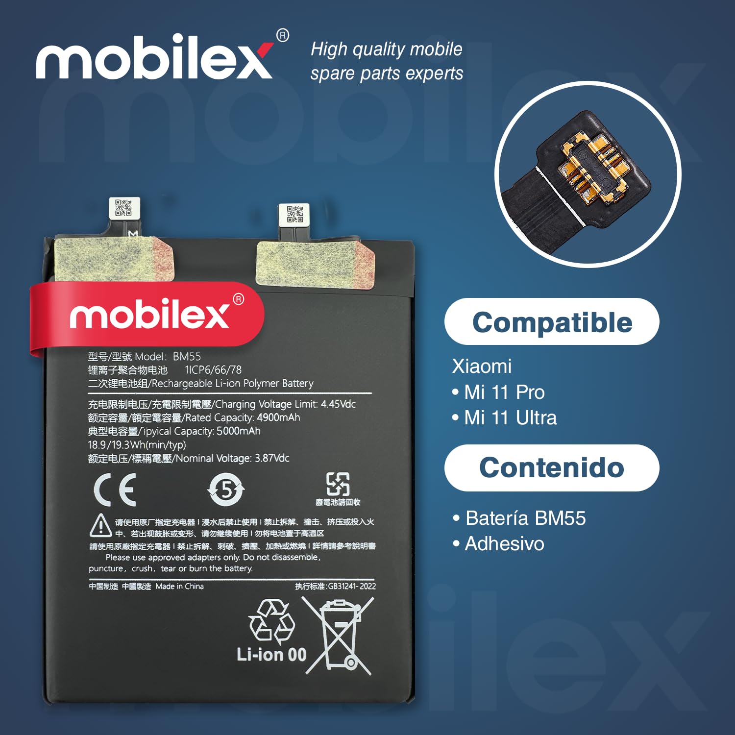 Batería De Repuesto BM55 4900mAh Para Mi 11 Pro Y Mi 11 Ultra - Incluye Kit De Herramientas