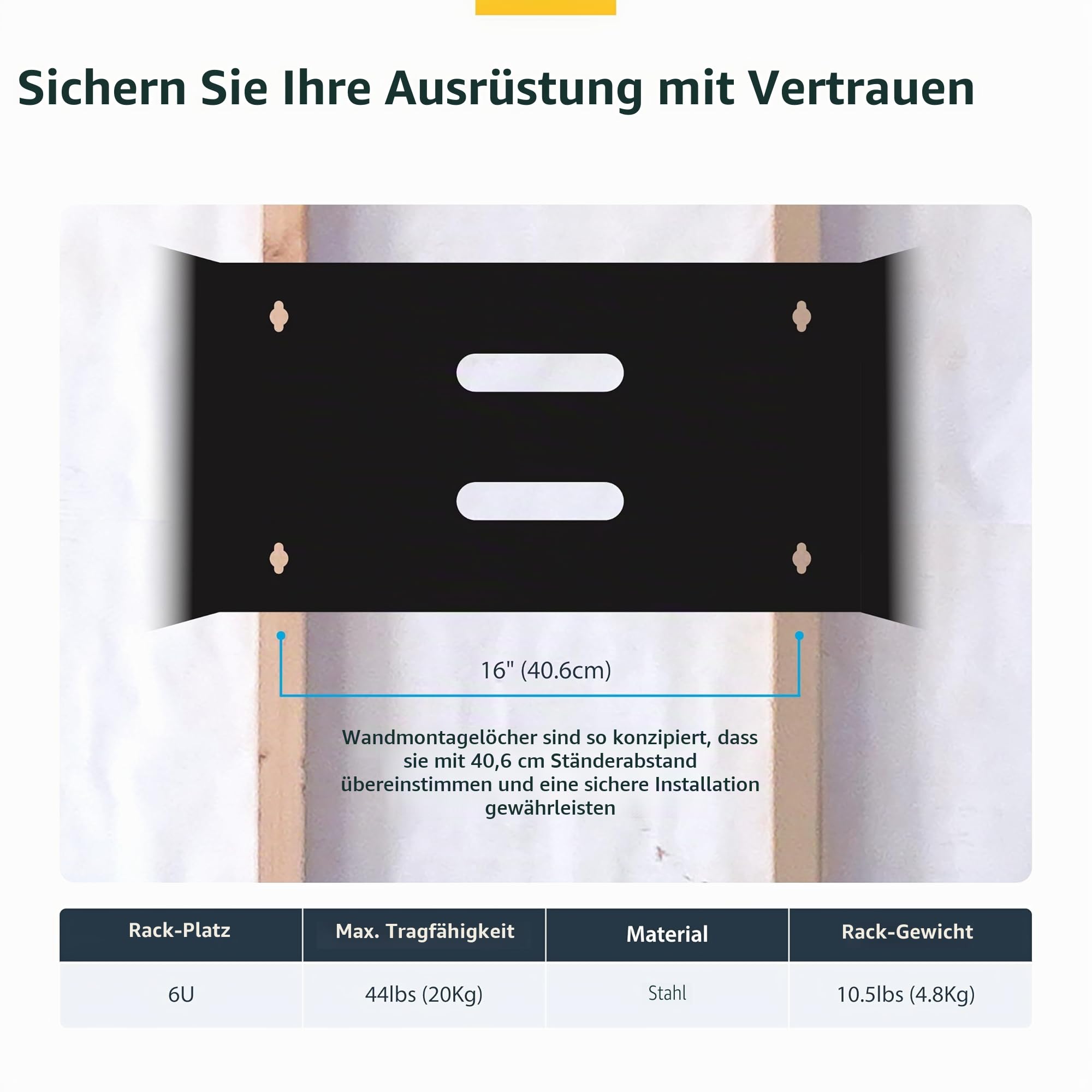 StarTech.com 6HE Netzwerkschrank 19 Zoll 6HE für Wandmontage - 14 Zoll tief - Kleiner Serverschrank/Wand Half Rack - 19" Wandhalterung für Server/IT Geräte - 20kg Belastbarkeit, Schwarz (WALLMOUNT6)