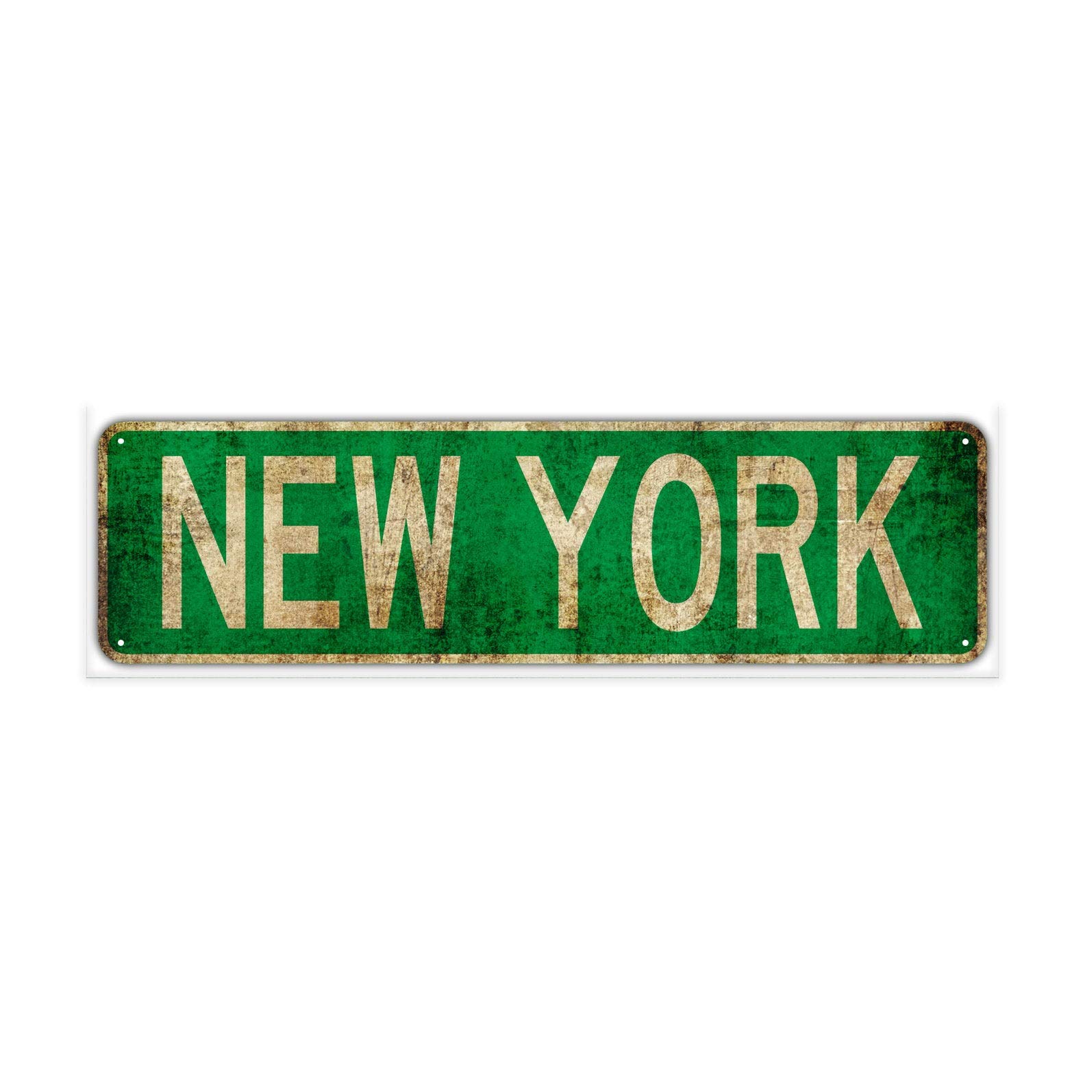 HOUVSSEN New York Street Sign Rustic Vintage Retro Metal Decor Wall Shop Man Cave Bar Fun Metal Sign 4x16 Inch Vintage Plaque Handicraft Best Gift Metal Tin Sign