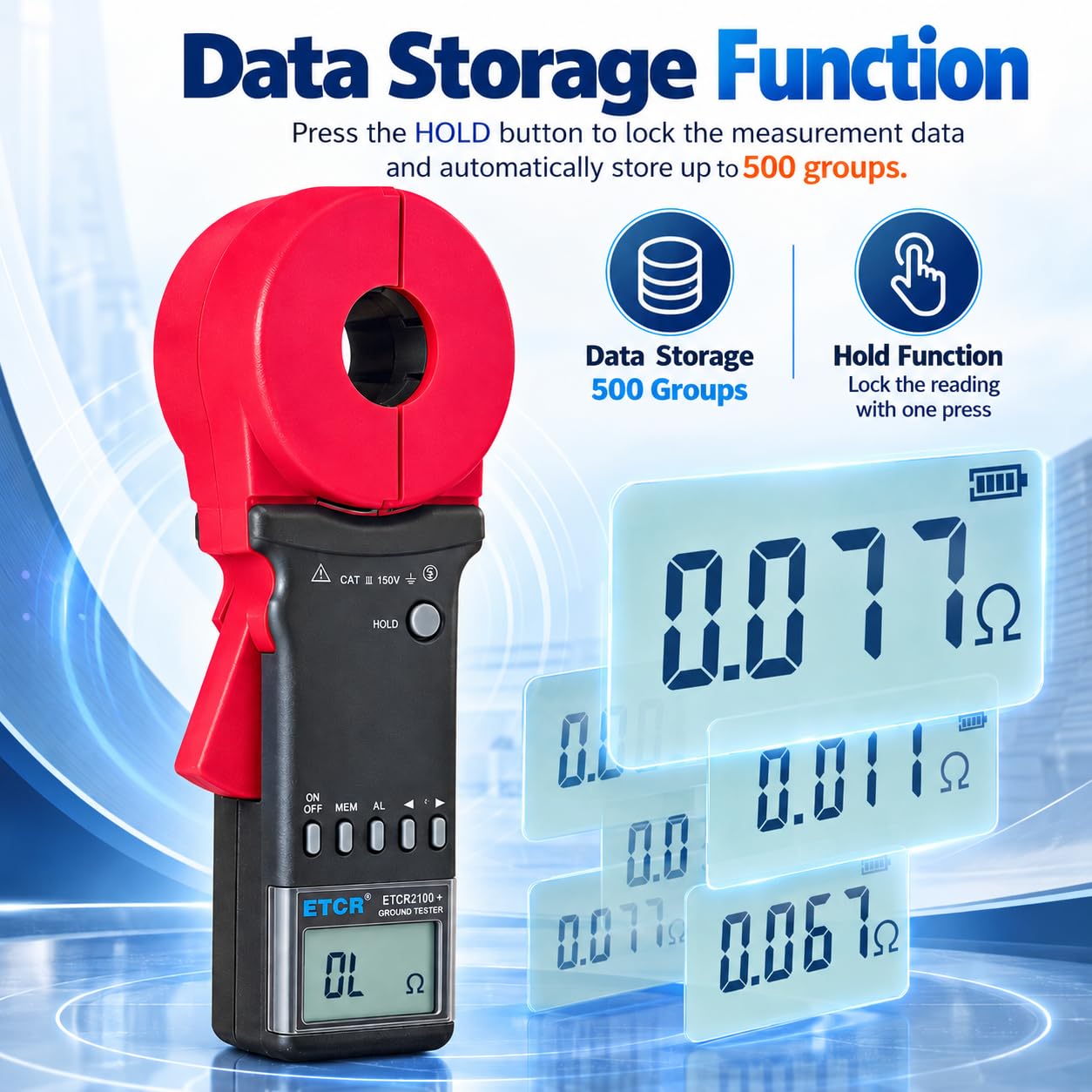 ETCR2100+ Clamp Ground Resistance Meter - Buy Now! -4