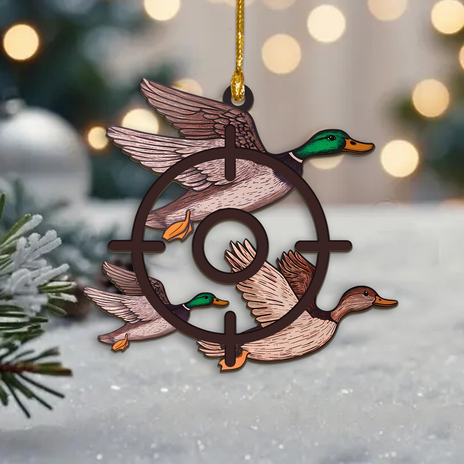 Décorations de chasse aux canards pour sapin de Noël et veillées