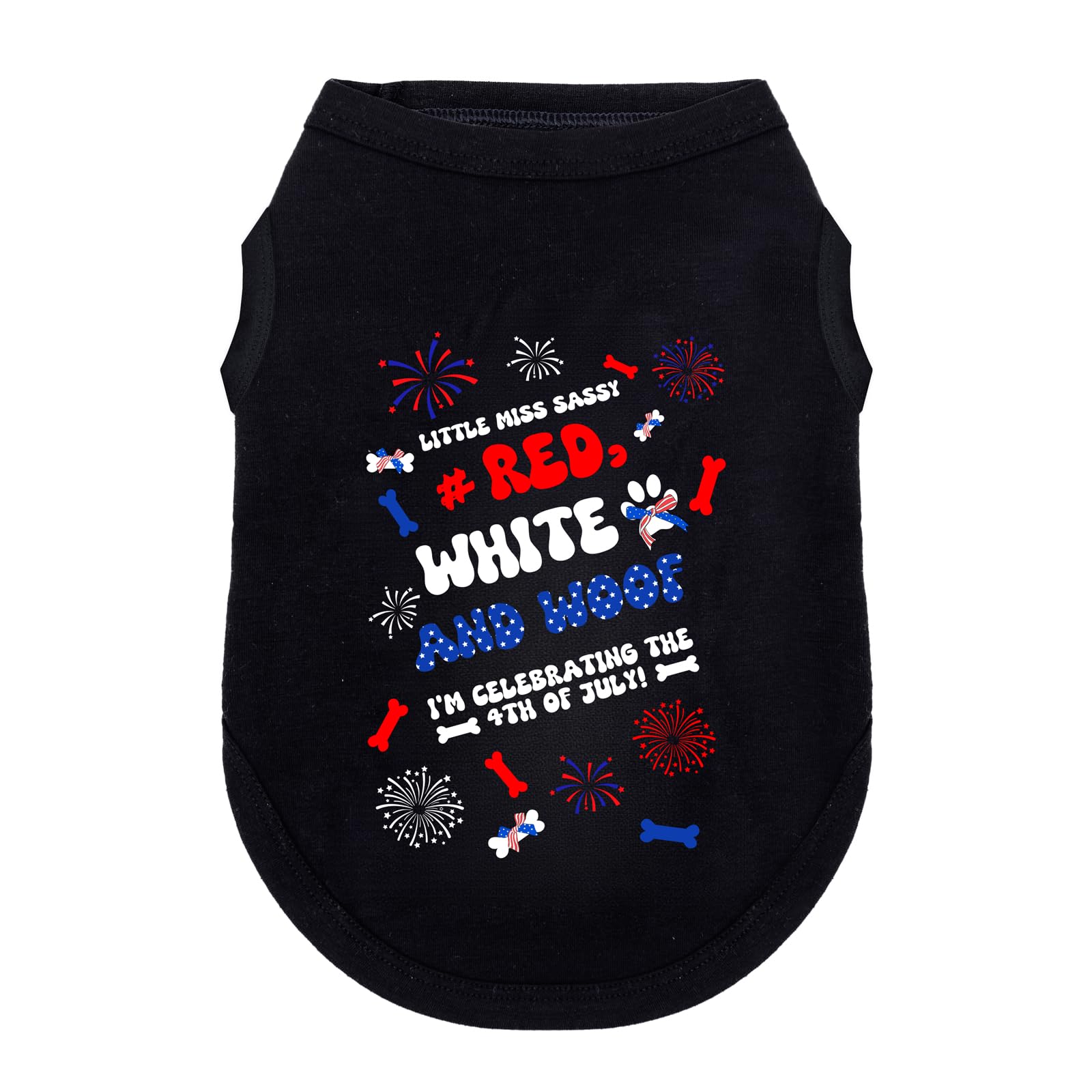 Wollmix 4th of July Dog Outfit Shirt Clothes for Small Medium Large Dog Pet Patriotic Independence Day Red White and Blue Fourth of July Girl Female