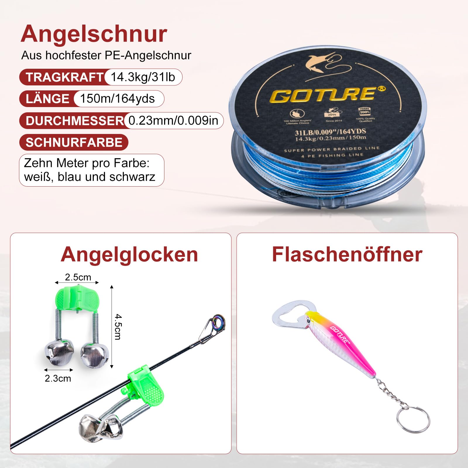 Goture Angelset mit 2 Teleskop-Angelruten,1,8m/2,1m/2,4m/2,7m I Angelrute Set Komplett 2 5.2:1 Spinnrolle, Angelwerkzeug-Set, Köderbox & Tragetasche – für Salz-/Süßwasser, Reisen–Angelgeschenk