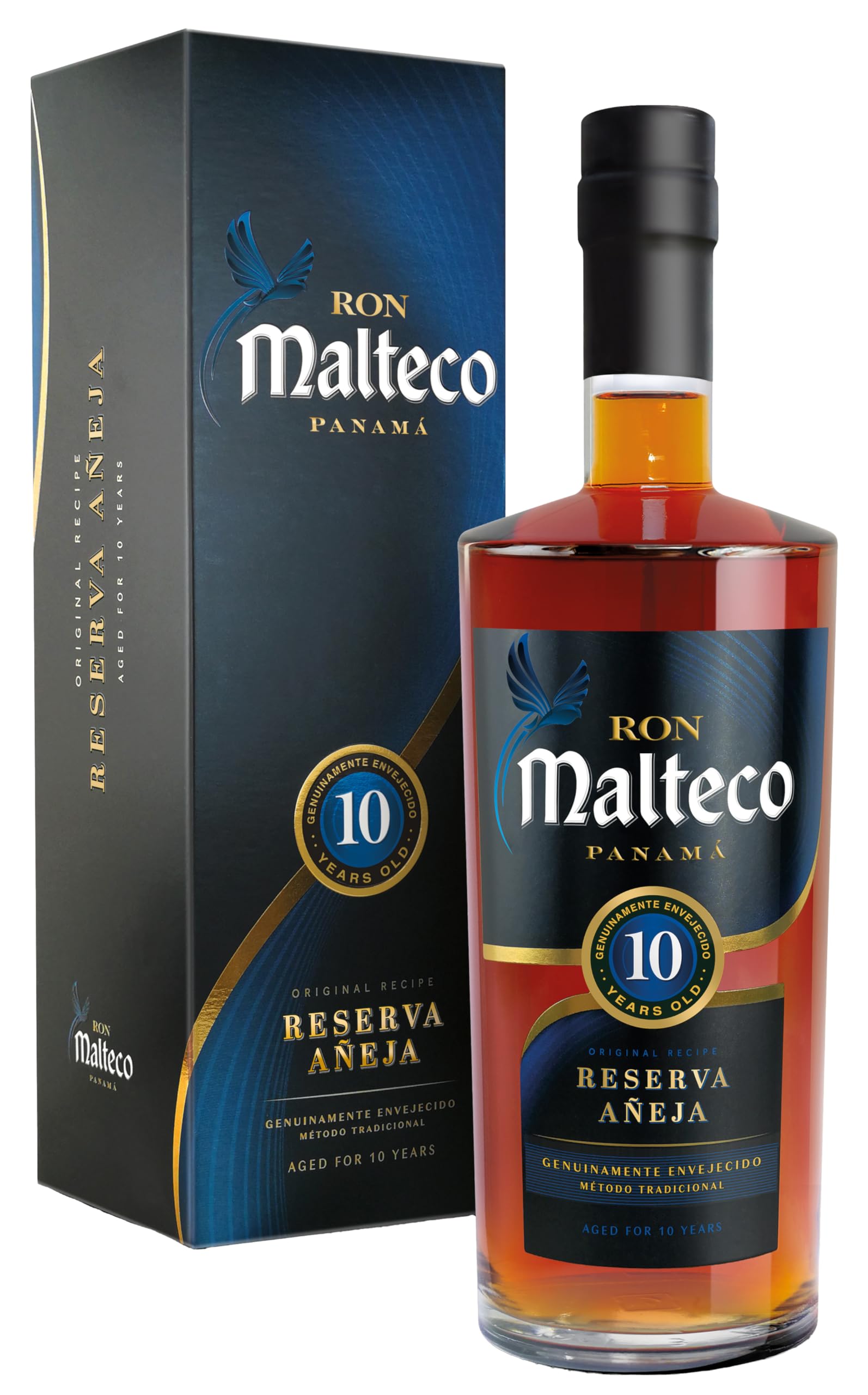 Malteco Rum 10 Jahre alt (1 x 0.7 l) | Bernsteinfarbener Rum aus Panama