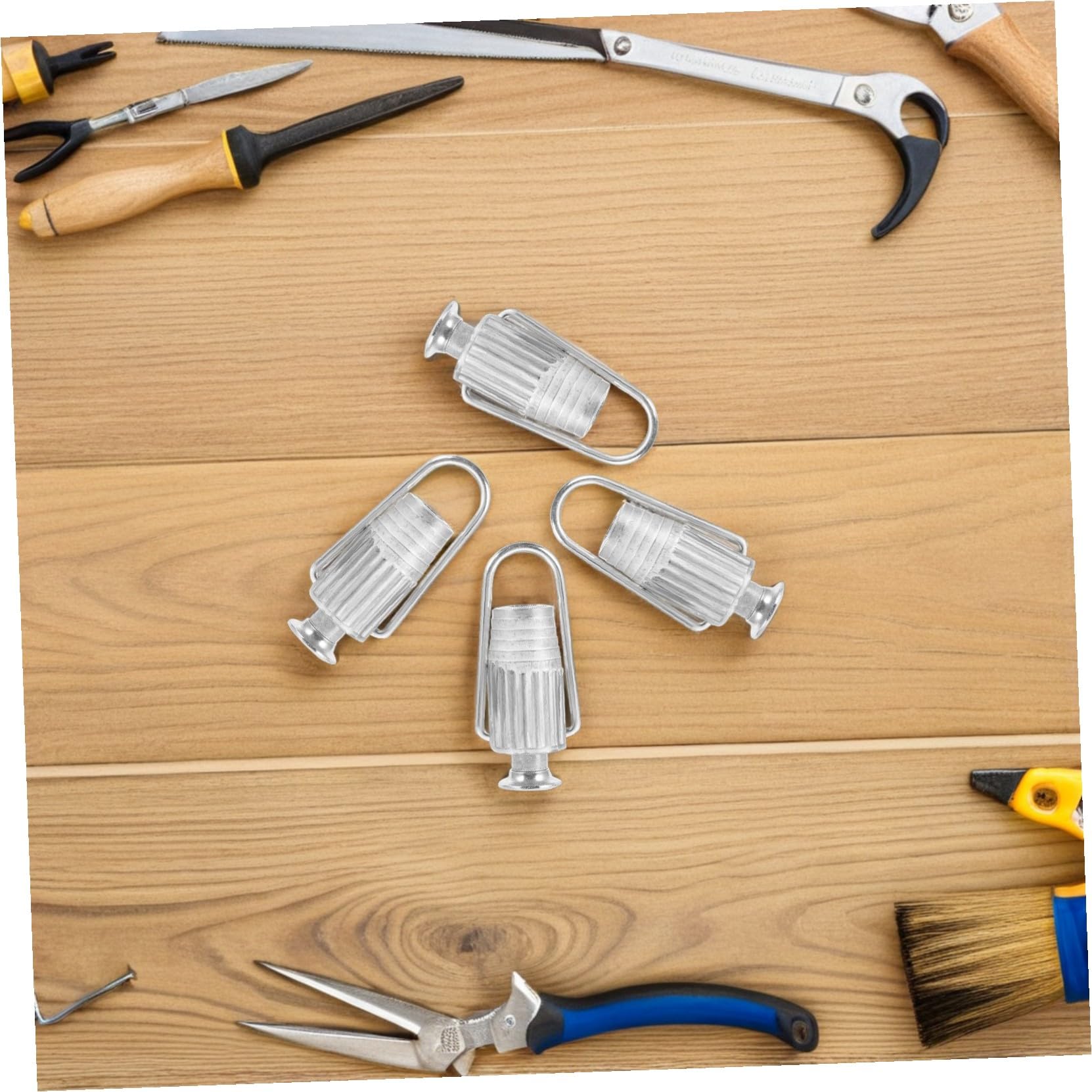 5 Stück-Pack Wäscheleinenspanner aus Aluminiumlegierung für Seilsets | Silber, für Kleidung und Bettlaken, Leicht und Kompakt, für Camping und Reisen