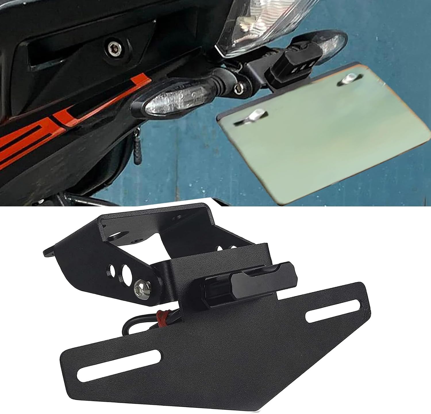 Duke 125 Duke 250 Duke 390 Motorcycle Rear License Plate Tail Frame Holder Bracket with LED Light Compatible Duke 125 Duke 200 Duke 250 Duke 390 2017-2023
