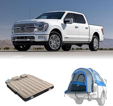 5.5-6 Truck Tent + Built-in Pump 5.5-5.8Ft Truck Bed Air Mattress