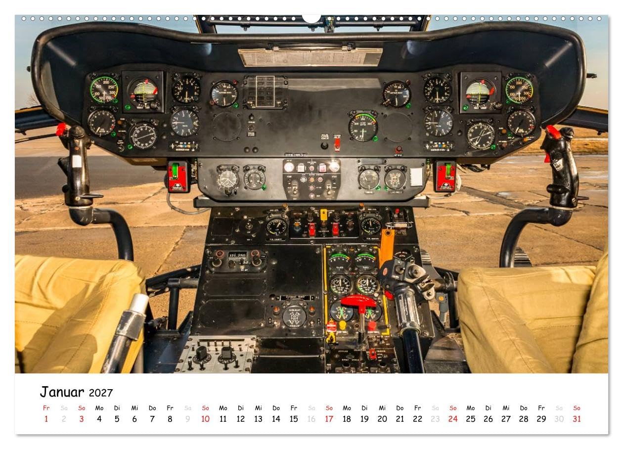 CALVENDO - Flight deck - das Büro (hochwertiger Premium Wandkalender 2027 DIN A2 quer), Kunstdruck in Hochglanz: Entdecken Sie die Flight deck von klassischen und modernen Flugzeuge und Helikopter in