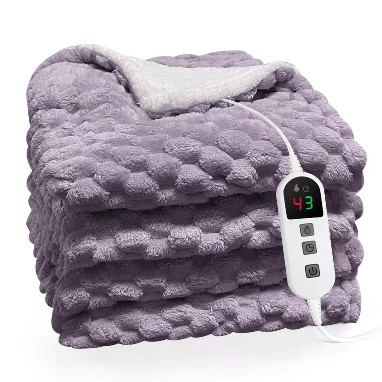 Electric Blanket Purple 200x150CM, Electric Throw Blanket, Machine Washable — image 1