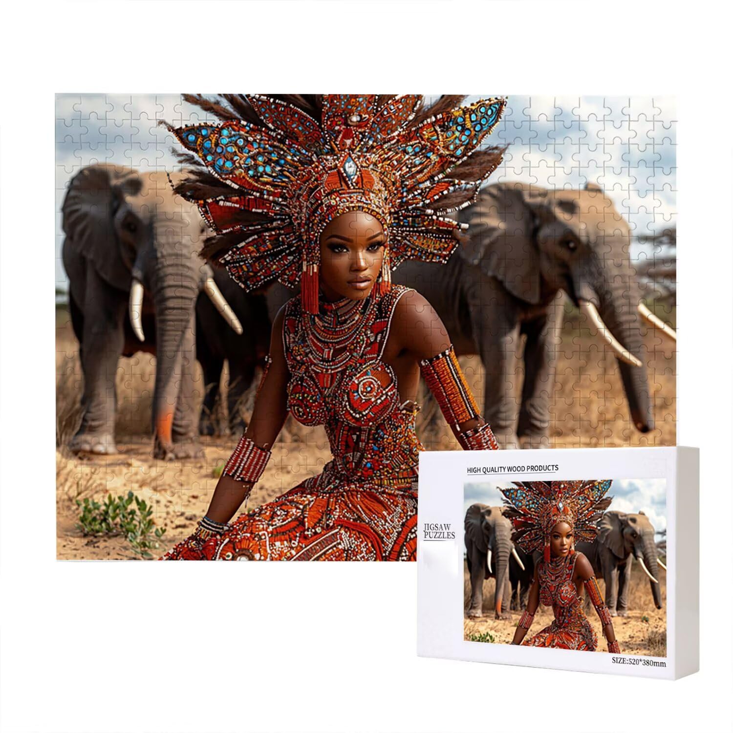 Jigsaw Puzzle, 5000 Pezzi Puzzle Classici, Elefante Puzzle Rilassamento Intelligence, Mpossibile Difficile Puzzle Impegnativo per Adulti Puzzle Gioco Familiare, Regalo per Amore Amico Donnafr0-971