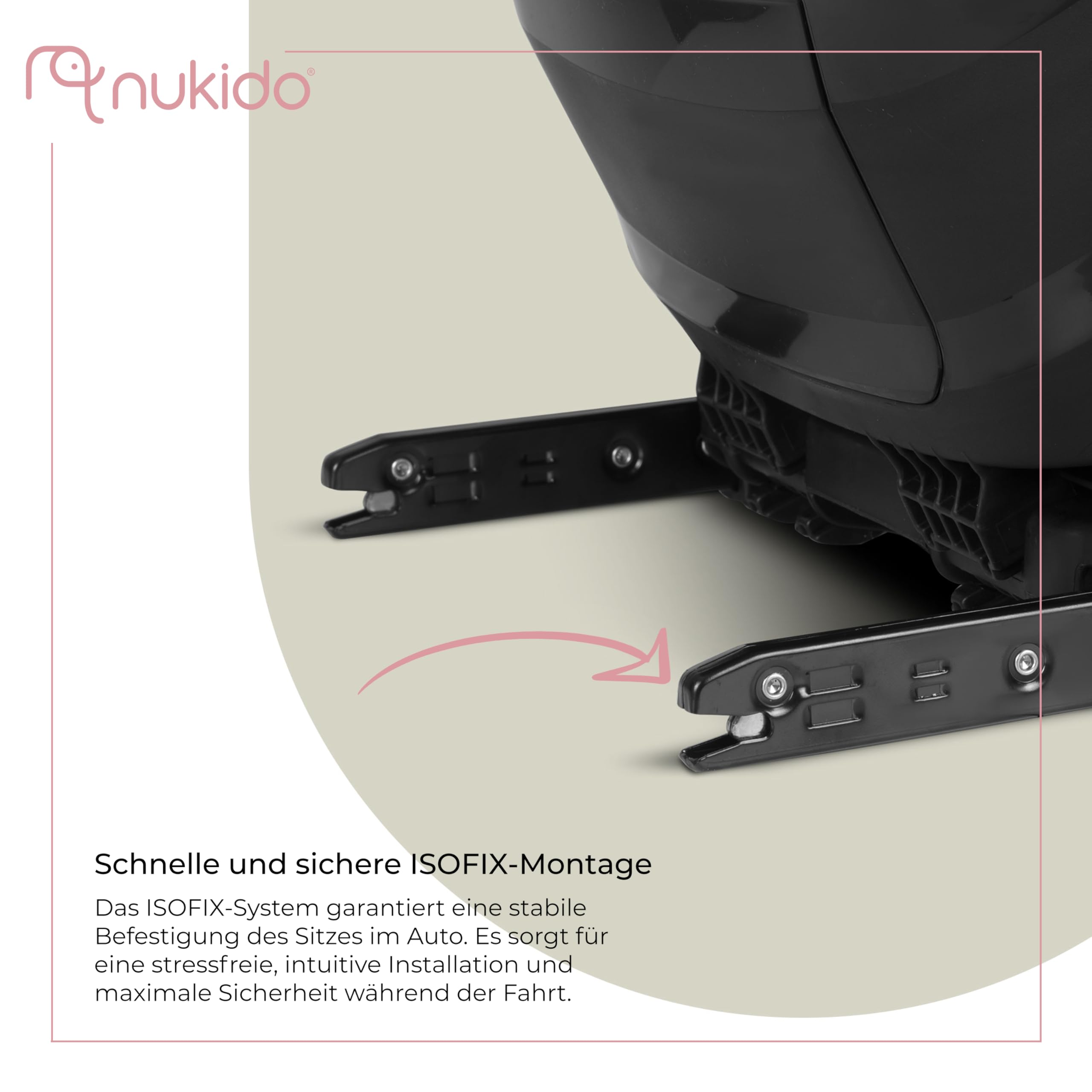 Nukido Kindersitz Kinderautositz 15-36 kg ISOFIX Kopfstützenverstellung Neigungsverstellung Dunkelgrau