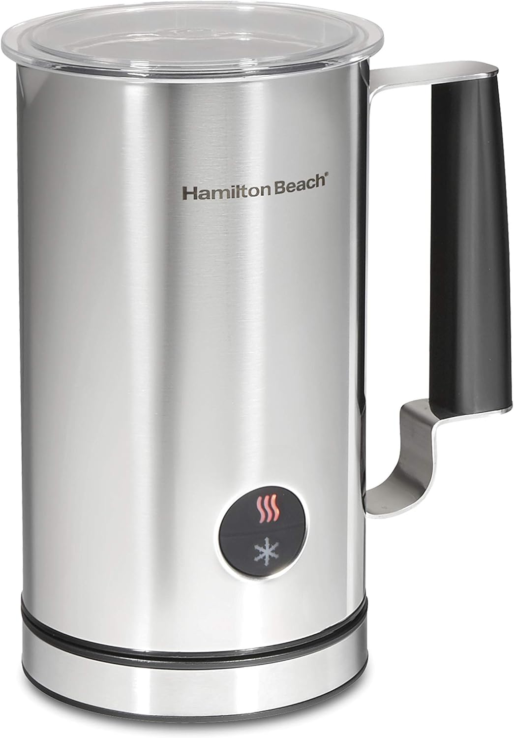 Hamilton Beach Electric Hot & Cold Milk Frother, Automatic Warmer & Steamer for Latte & Cappuccino, Stainless Steel (43560C)