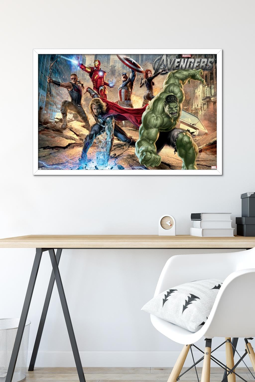 Amazon.com: Marvel Avengers: Mural Wall Poster, 34L x 22.4W, White