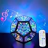 Remote Control Infinity Dodecahedron Light with Voice Control 3D Mirrror Tunnel Light Color Art Game Light Multicolor Decorative Lamp Cube RGBW Color Changing Night Lighting (USB Powered) [Energy Class A]